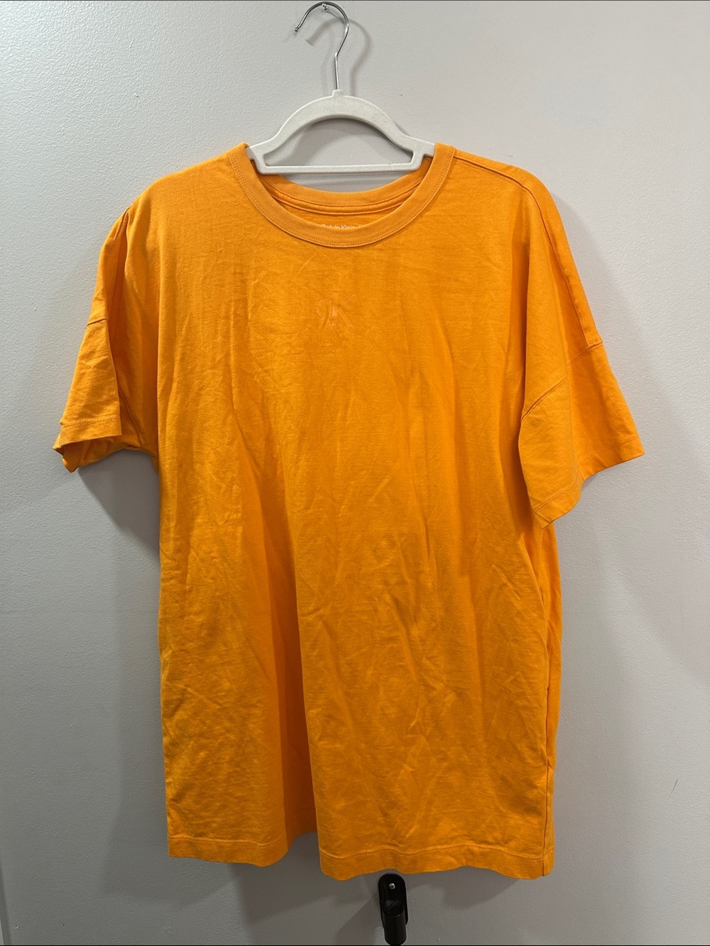 Women’s Orange Crew Neck T-Shirt Dress